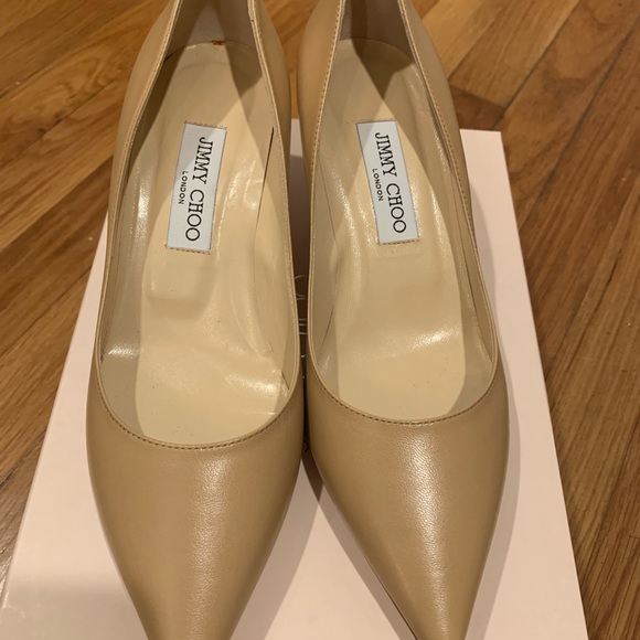 Jimmy Choo Nude Kid Leather Pumps (247AZA) - Picture 3 of 6
